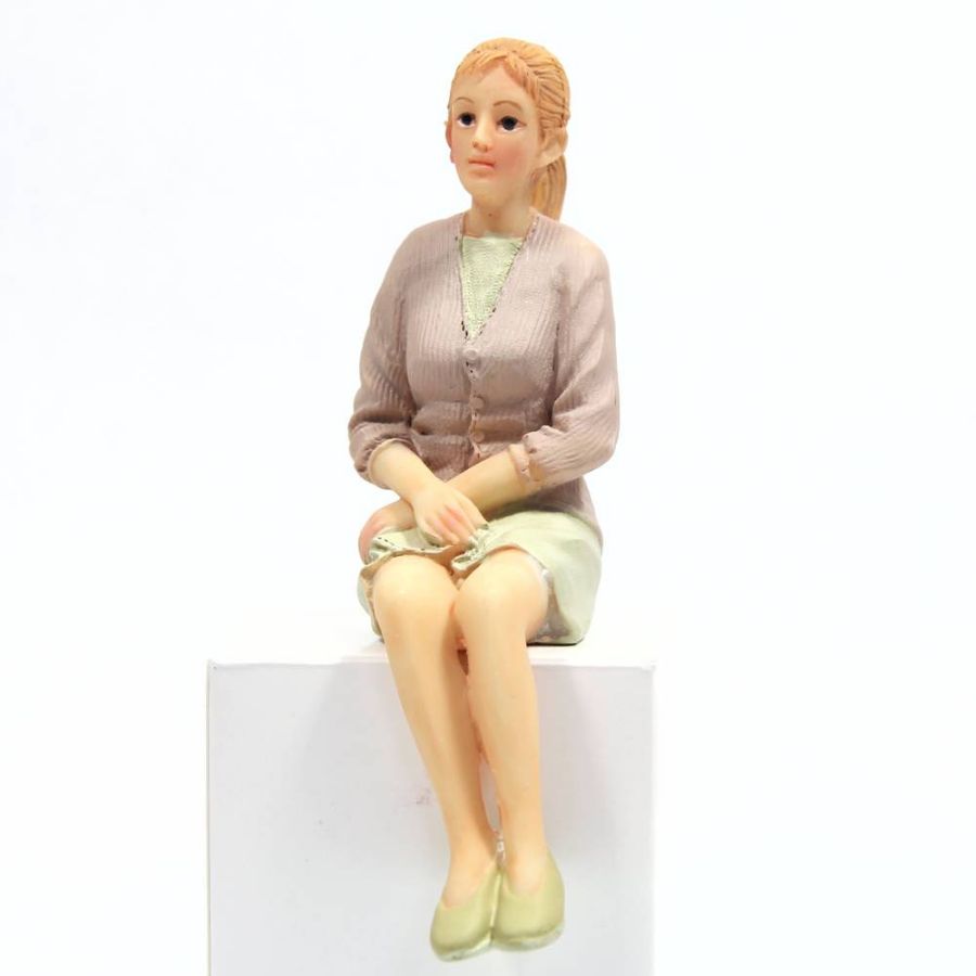 Resin Figure of a modern sitting Woman Dolls House Doll in 12th scale 