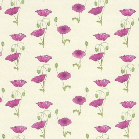 Pink Poppy Dolls House Wallpaper