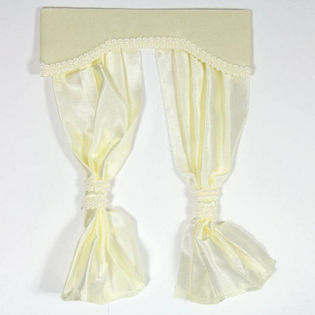Cream Pleated Curtains with Pelmet