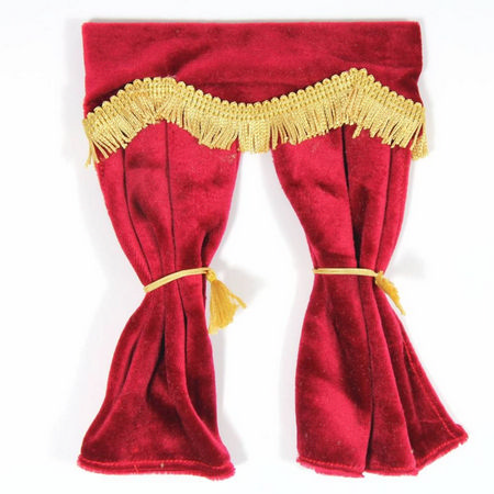 Red Velvet Curtains with Pelmet