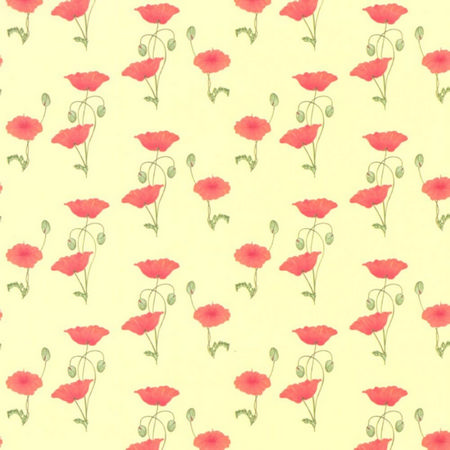 Red Poppy Dolls House Wallpaper