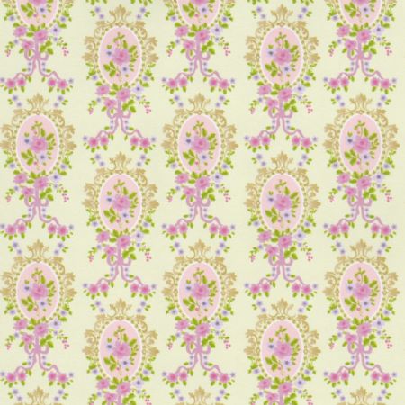 Cream Victorian Cameo Dolls House Wallpaper