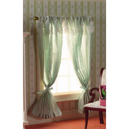 Turquoise Curtains for 1:12 Scale Dolls House #2