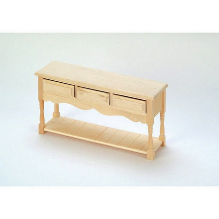3 Drawer Dolls House Server - Plain Wood