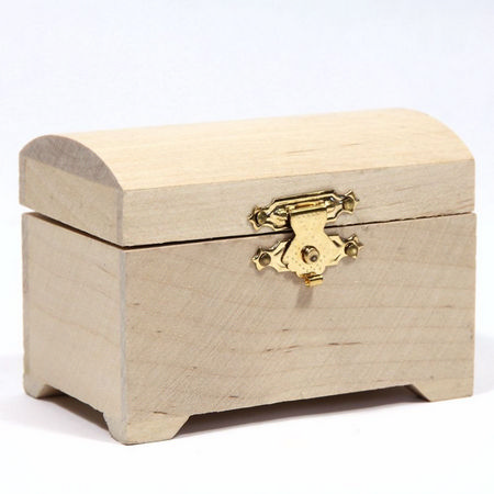 12th Scale Hinged Chest - Plain Wood