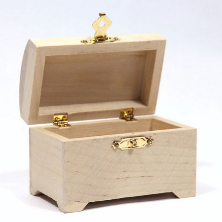 12th Scale Hinged Chest - Plain Wood #2