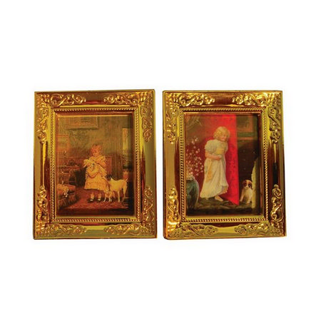 Framed Pictures of Child and Pet