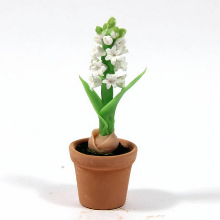 Pot Plant for Dolls House - White