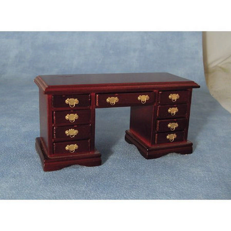 Dolls House Kneehole Mahogany Desk
