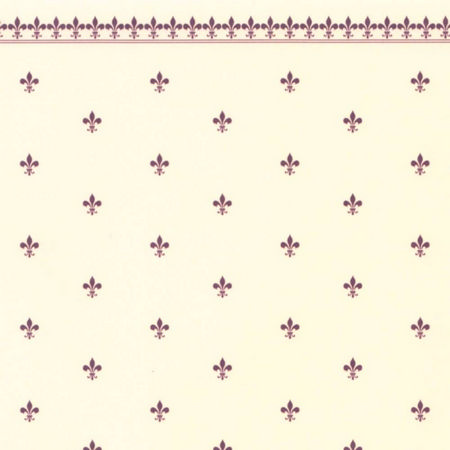 Fleur de Lys Dolls House Wallpaper - Burgundy / Ivory