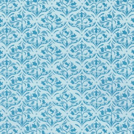 Tulip Arabesque Turquoise Wallpaper