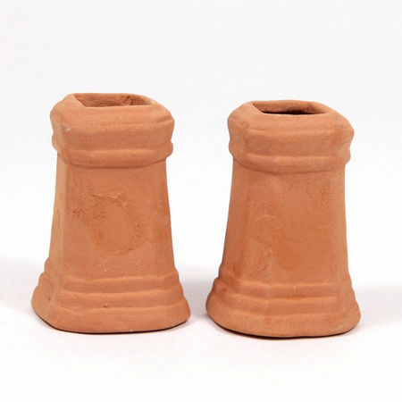 Chimney Pots (pair) - Square for 1:12 Scale Dolls House