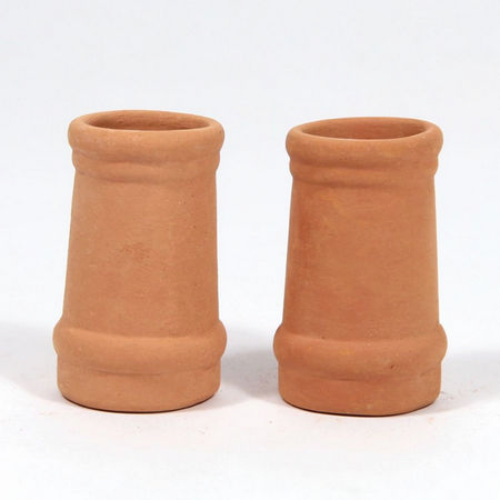 Chimney Pots (pair) - Small Round for 1:12 Scale Dolls House
