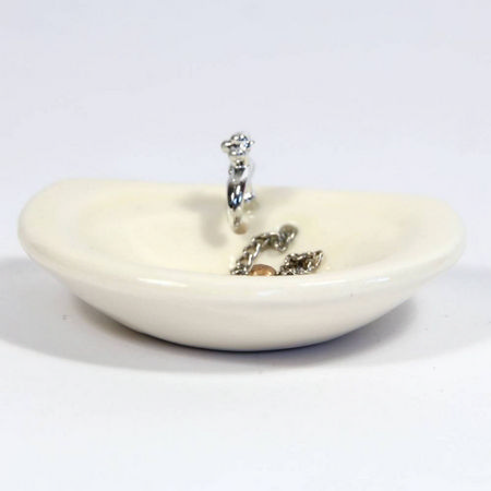 Round Ceramic Sink for Dolls House