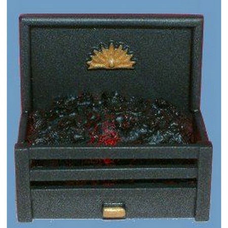 Square Metal Fire Grate with Glowing Coals