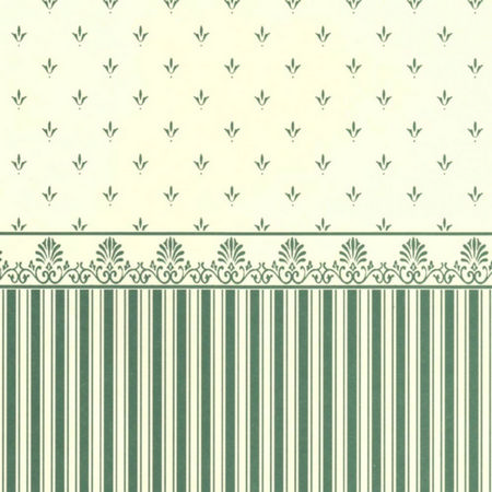 Grosvenor Green / Cream Dolls House Wallpaper