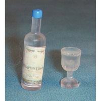 Miniature Spirit Bottle & 2 Glasses