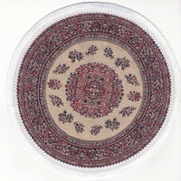 Circular Woven Turkish Dolls House Rug - 19cm