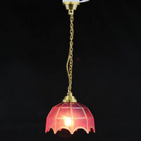 Hanging Tiffany Style Light - Pink Shade