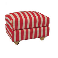 Red & White Stripy Dolls House Footstool