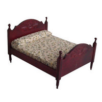 Mahogany Double Bed for Dolls House