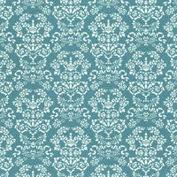 Renaissance Dolls House Wallpaper - White on Blue