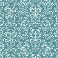 Renaissance Dolls House Wallpaper - White on Blue