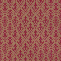 Victorian Dolls House Wallpaper - Red on Gold