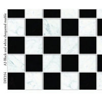 Black & White Chequered Marble Tile Sheet