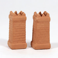 Chimney Pots (pair) - Square Brick - for 1:12 Scale Dolls House