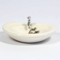 Round Ceramic Sink for Dolls House