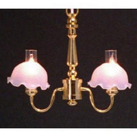 2 Arm Frosted Shade Chandelier