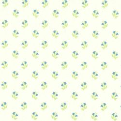 Rosebud Blue Dolls House Wallpaper